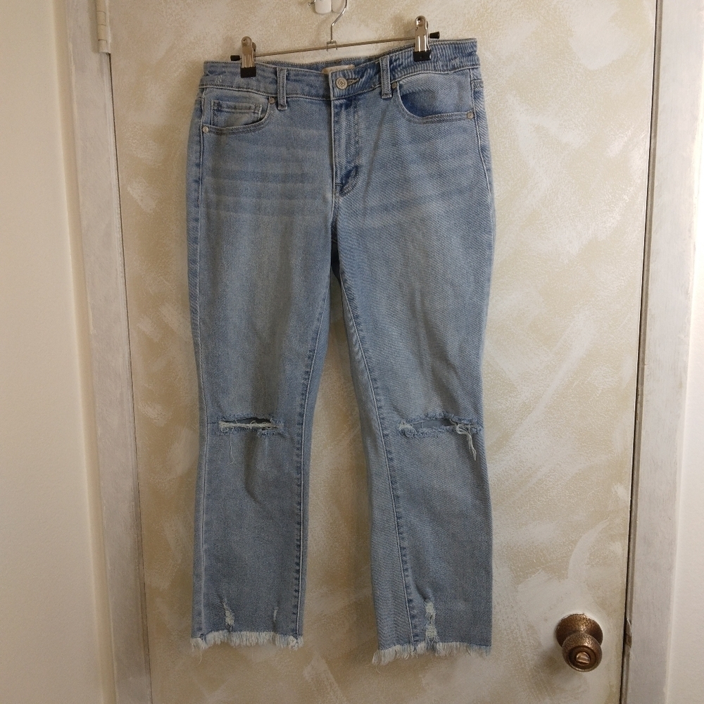 Altar’d State Distressed Straight Leg Raw Hem jeans size 27 - Picture 2 of 11